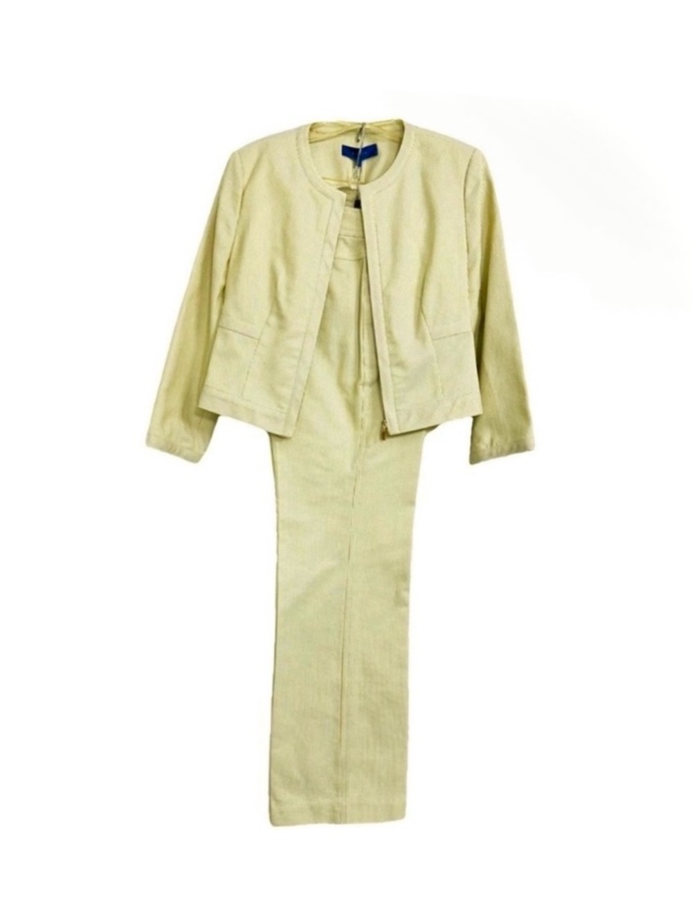 Liliu Set/Suit New Cotton Long Sleeve Blazer/Jacket & Straight Leg Striped